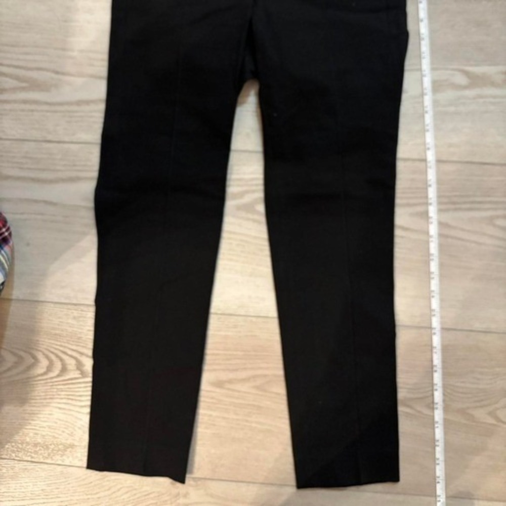 Helmut Lang Black Slim Fit Trousers Faux Leather Trim Pants SW-PT0492 Size 00 - Picture 4 of 8